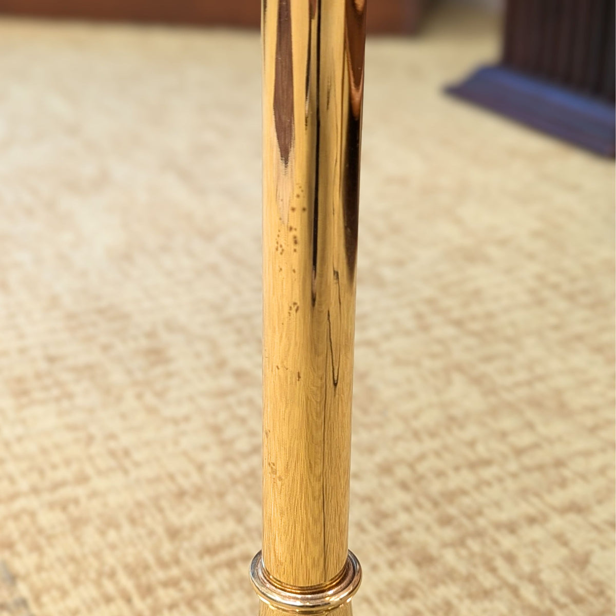 Virginia Metalcrafters Brass Candlestick Floor Lamp & Shade