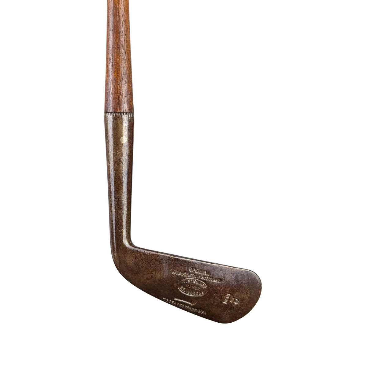 T. Stewart St. Andrews Hickory Shaft 2 Iron Golf Club