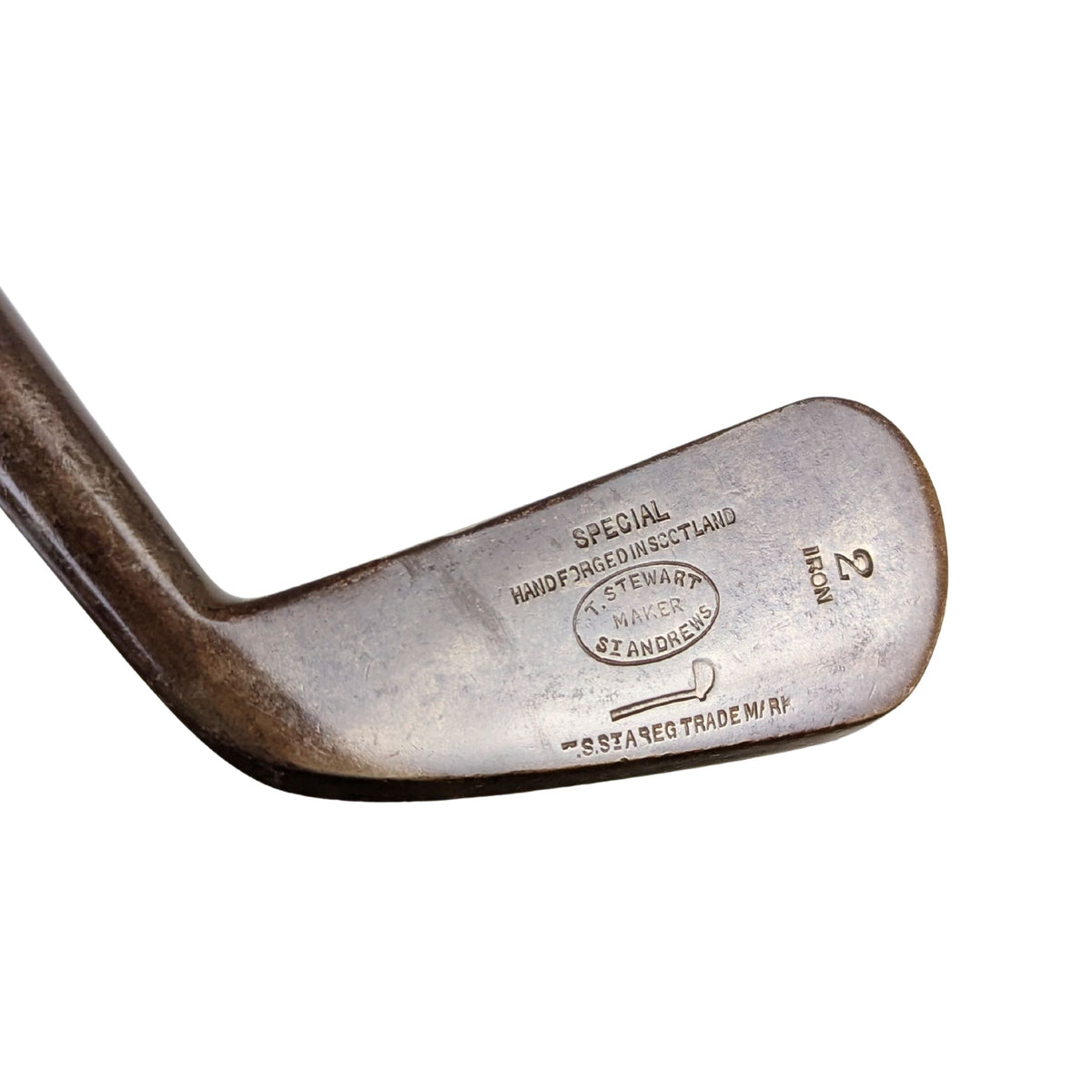 T. Stewart St. Andrews Hickory Shaft 2 Iron Golf Club