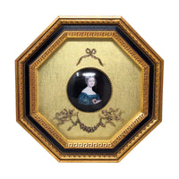 Vintage Andrew Kolb & Son Octagonal Framed Porcelain Portrait Plaques (Set of 4)