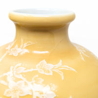 Pair of Pâte-sur-Pâte Porcelain Vases with Decorative Wood Stands