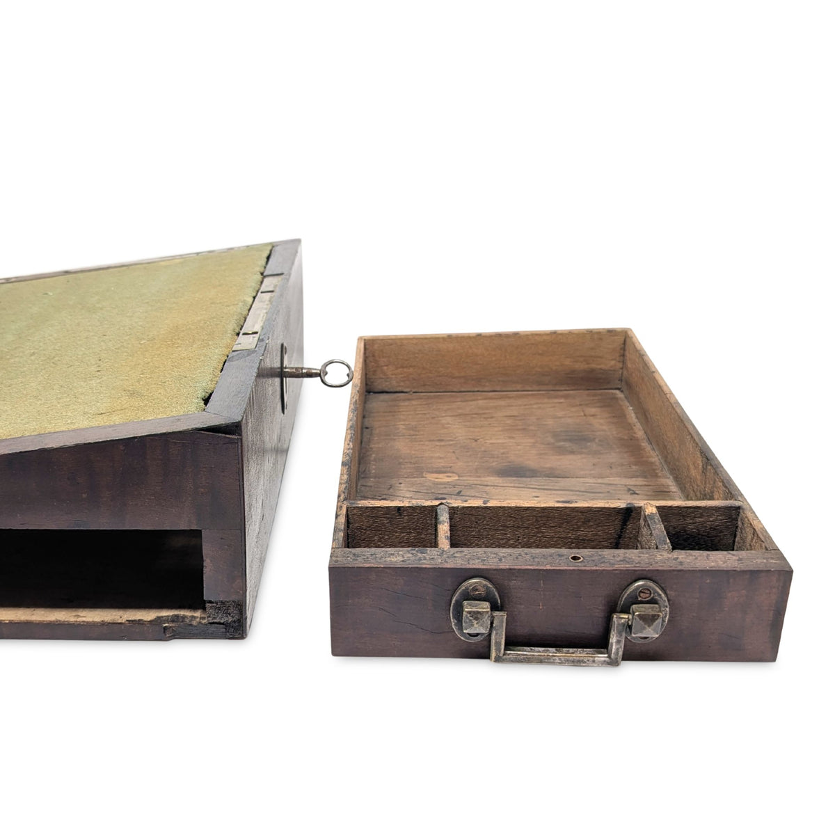 Civil War Era Burled Walnut/Mahogany Lap Desk & Lectern
