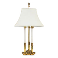 Vintage Stiffel Brass Hollywood Regency 3-Lt Candlestick Bouillotte Lamp