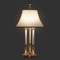 Vintage Stiffel Brass Hollywood Regency 3-Lt Candlestick Bouillotte Lamp