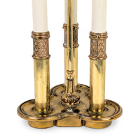 Vintage Stiffel Brass Hollywood Regency 3-Lt Candlestick Bouillotte Lamp