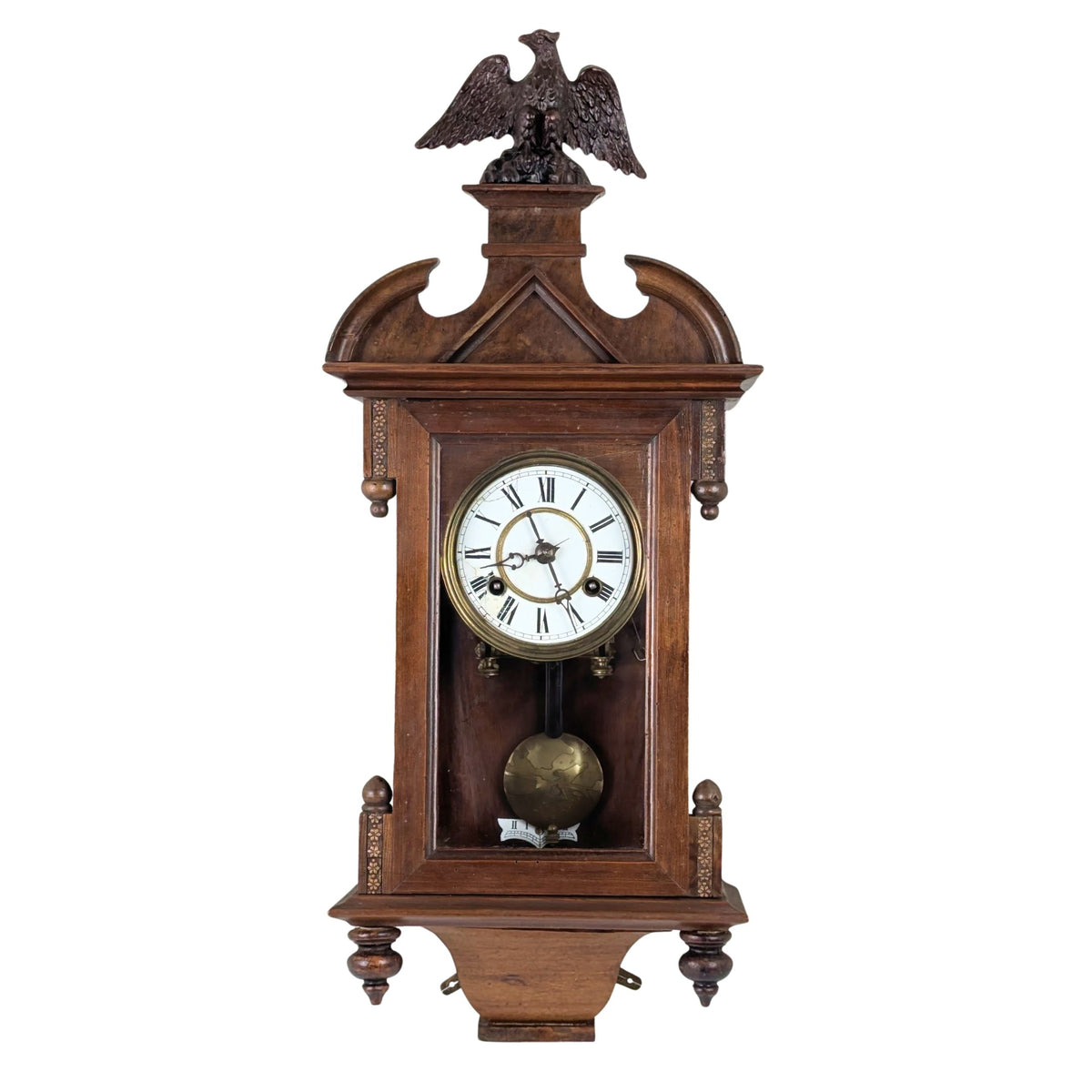 Civil War Era Federal Style 8-Day Regulator Wall Clock