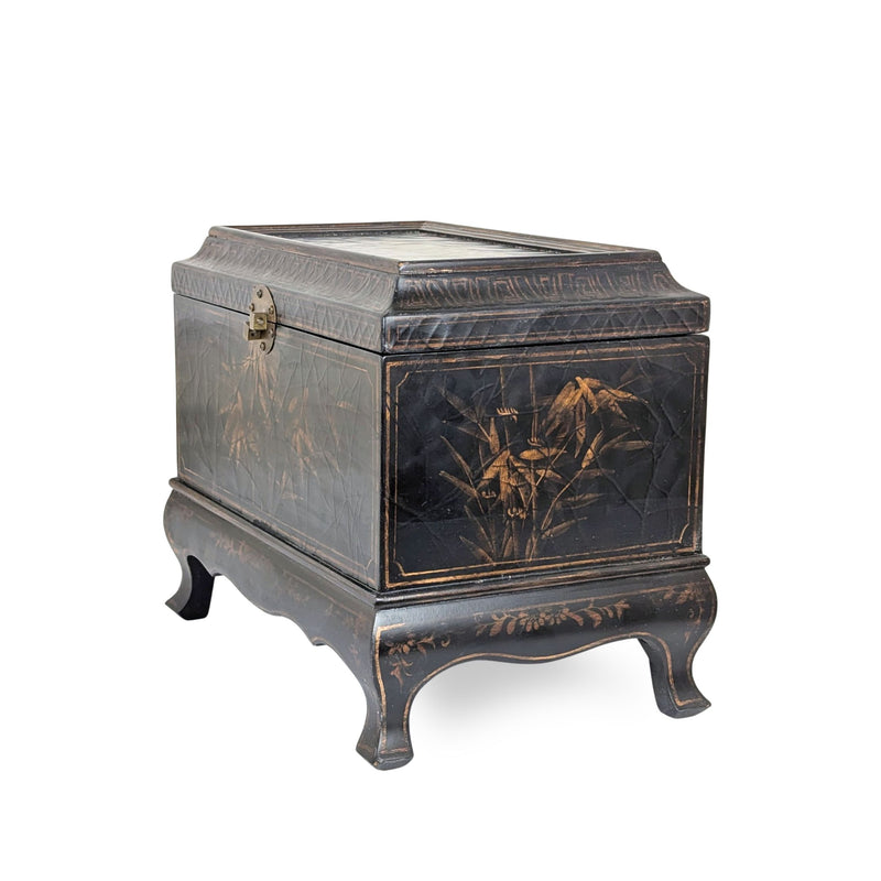 Bombay Co. Black & Gold Chinoiserie Storage Box/Chest