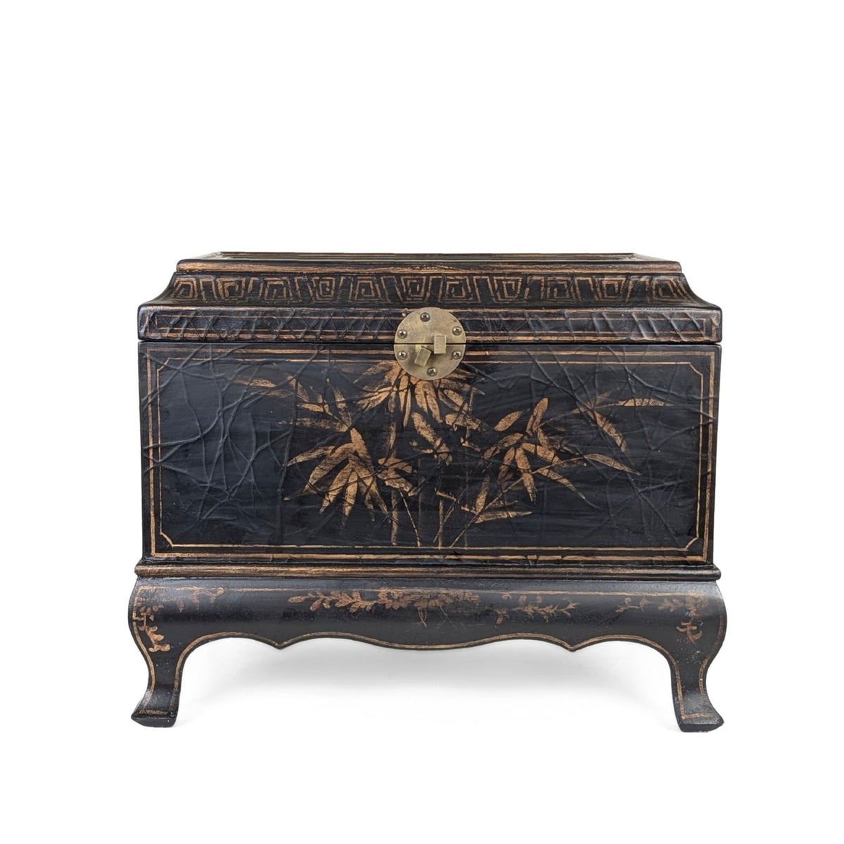 Bombay Co. Black & Gold Chinoiserie Storage Box/Chest