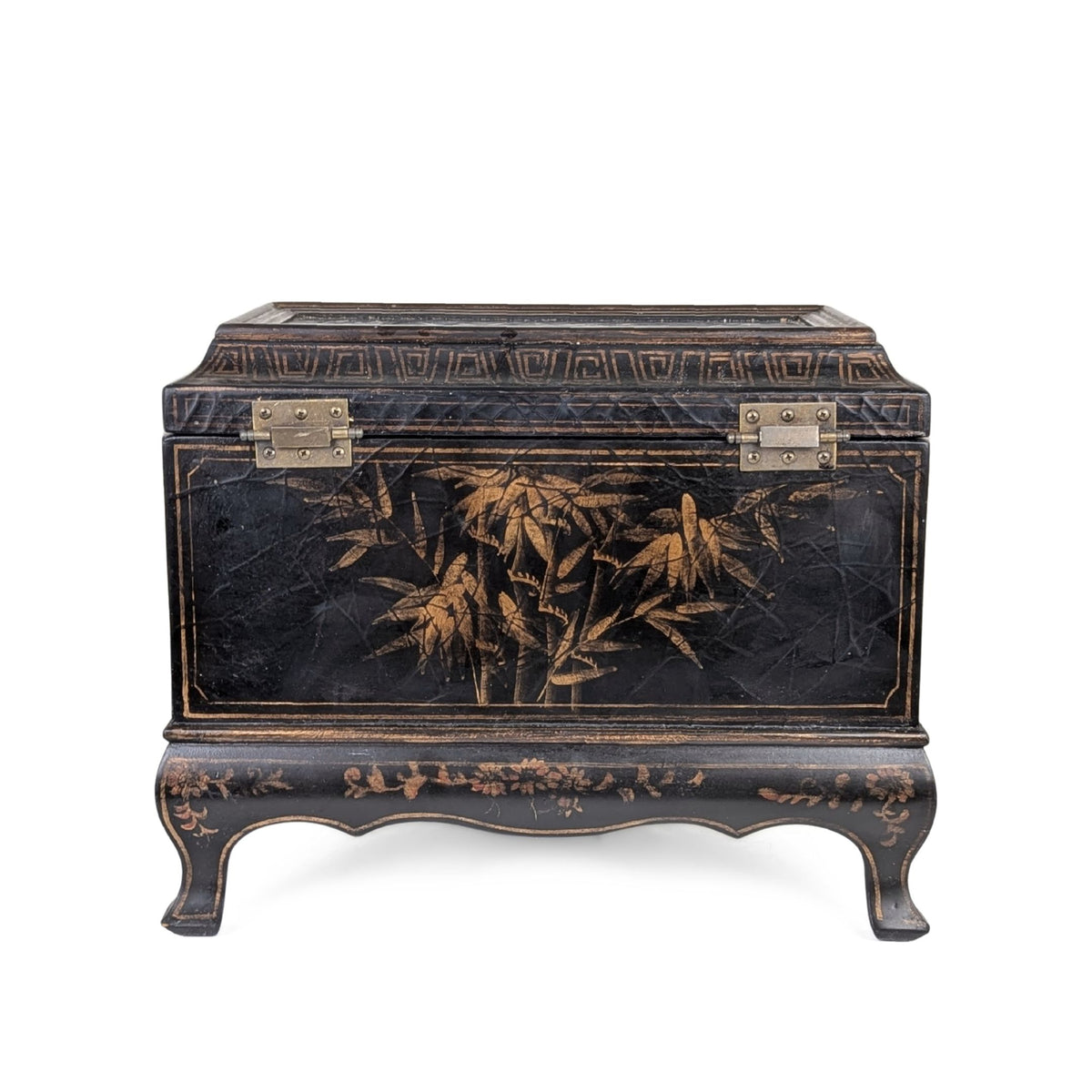 Bombay Co. Black & Gold Chinoiserie Storage Box/Chest