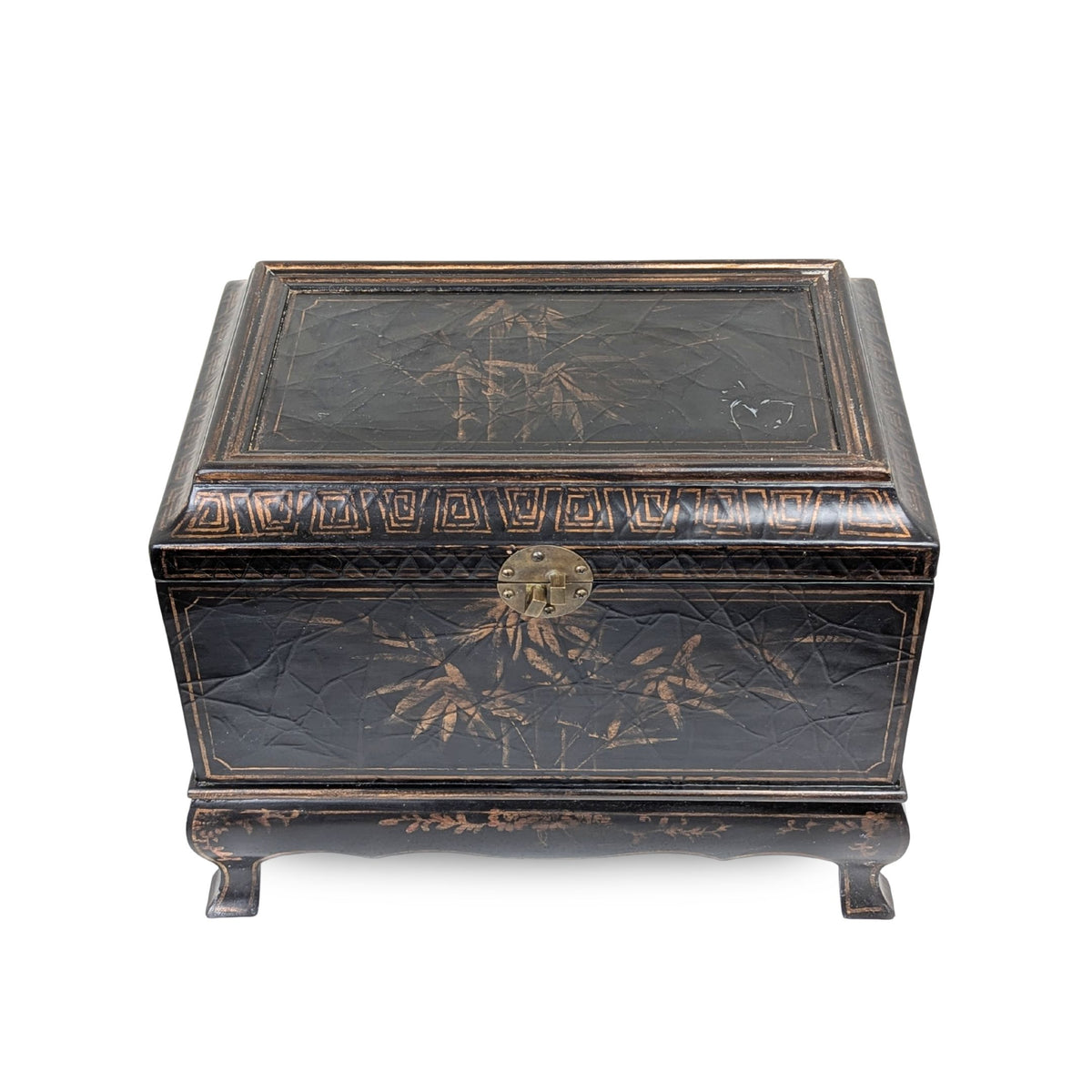 Bombay Co. Black & Gold Chinoiserie Storage Box/Chest