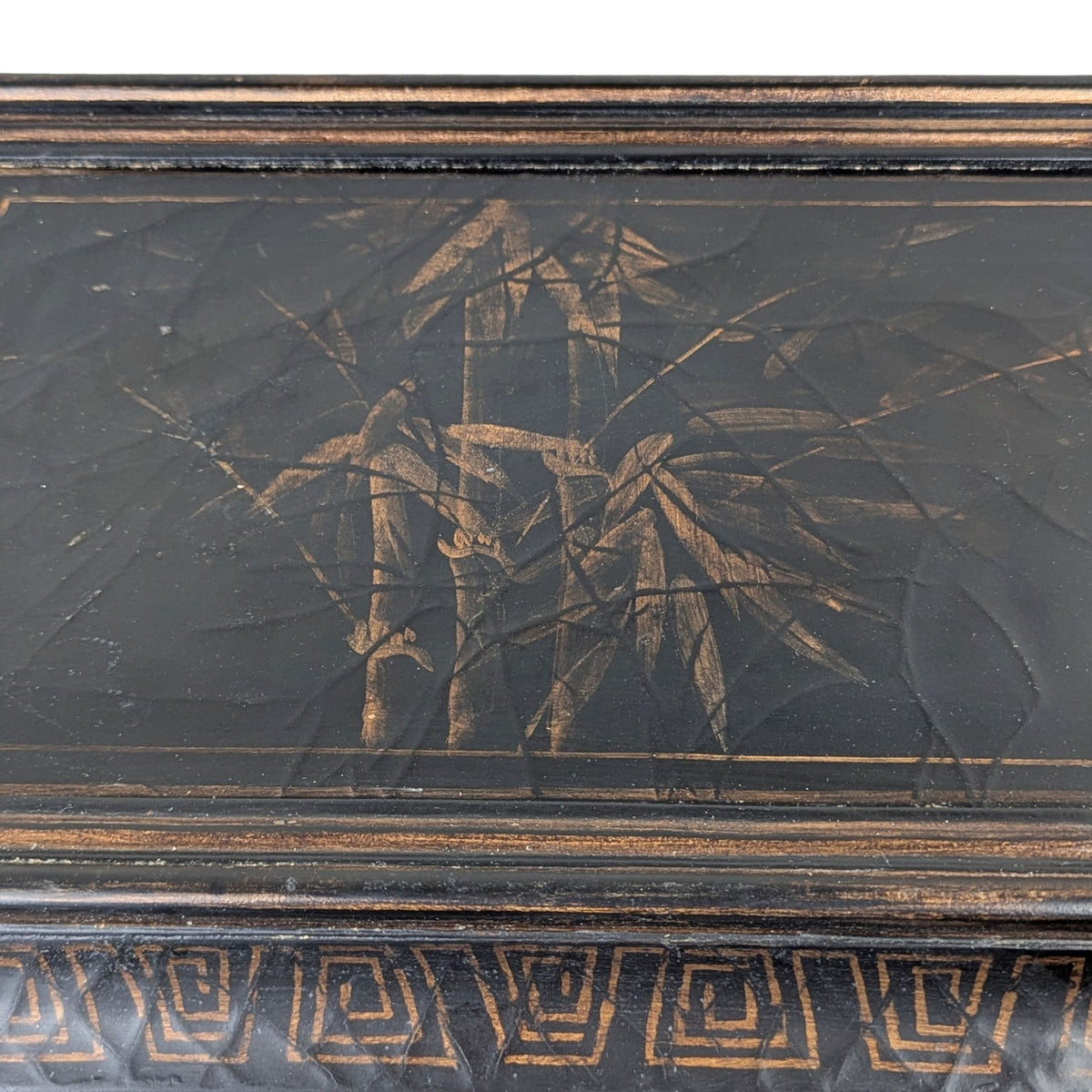 Bombay Co. Black & Gold Chinoiserie Storage Box/Chest