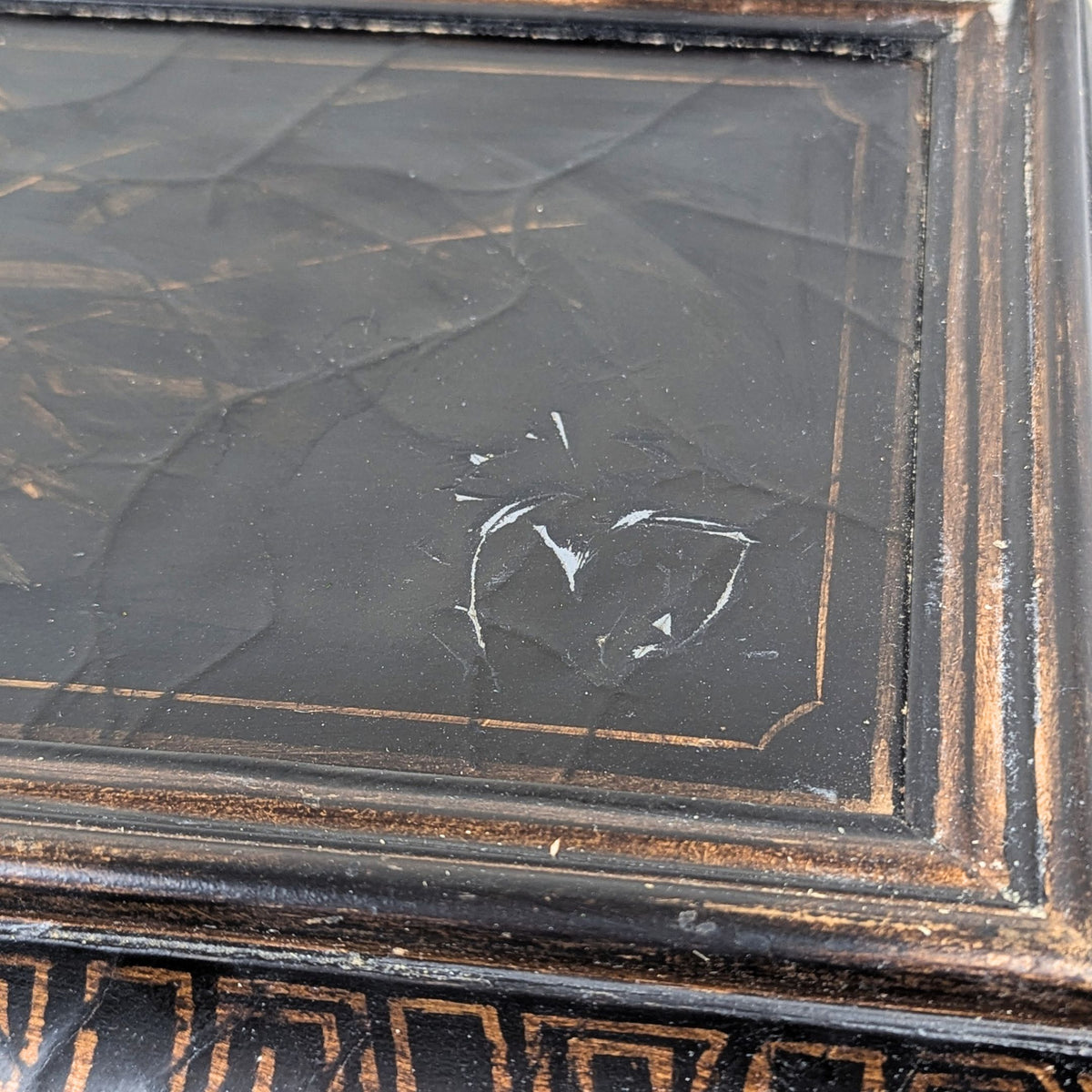 Bombay Co. Black & Gold Chinoiserie Storage Box/Chest