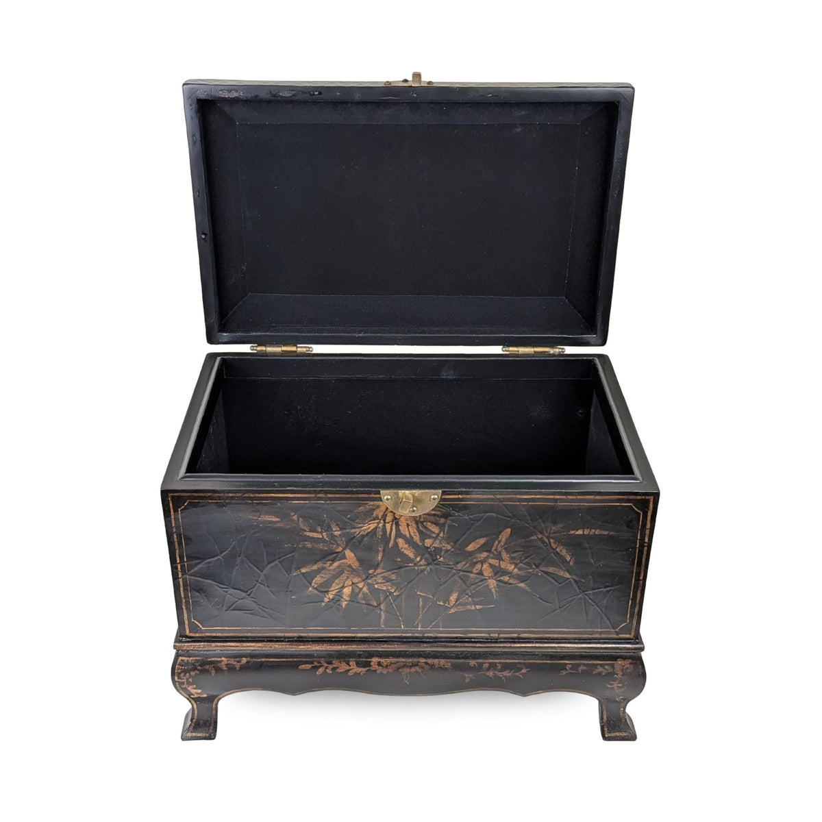 Bombay Co. Black & Gold Chinoiserie Storage Box/Chest
