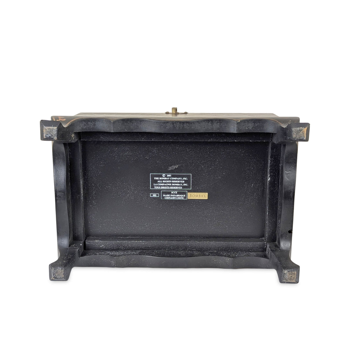 Bombay Co. Black & Gold Chinoiserie Storage Box/Chest