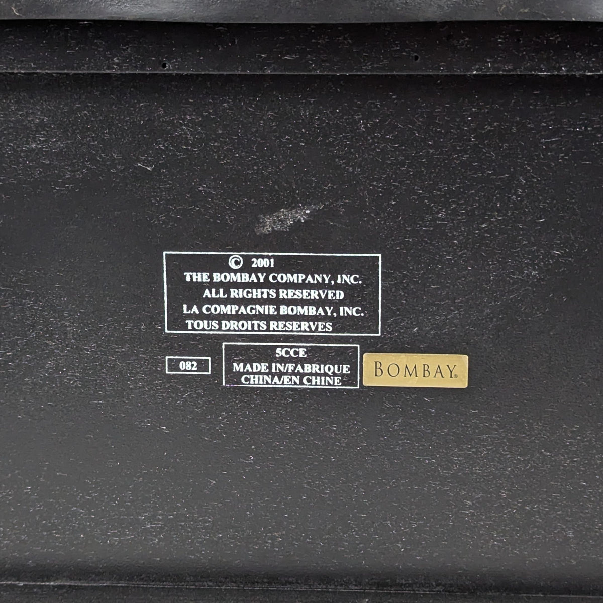 Bombay Co. Black & Gold Chinoiserie Storage Box/Chest