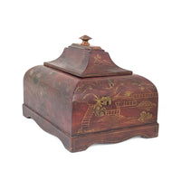 Bombay Co. Red & Gold Chinoiserie Distressed Storage Box/Chest