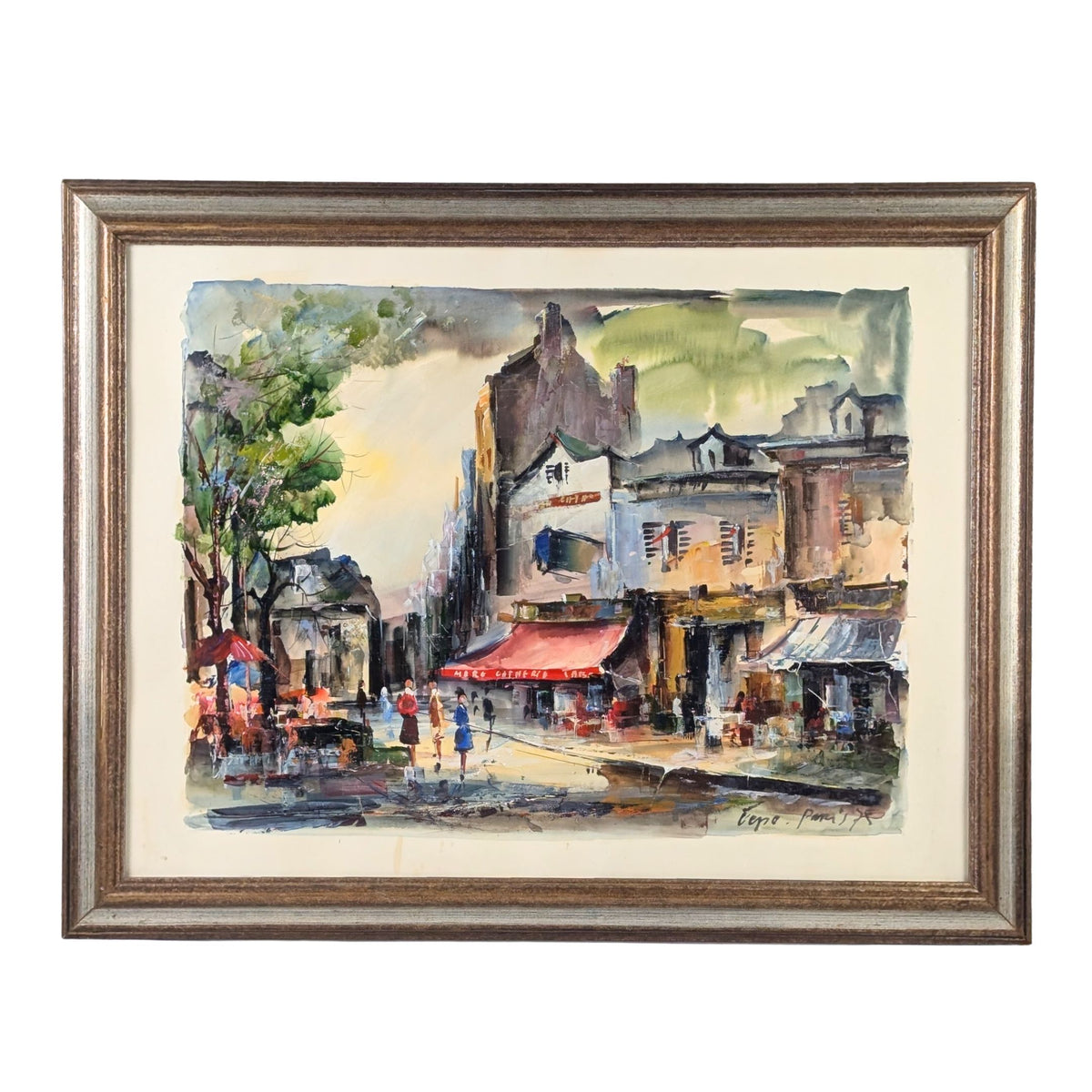 Cepo (Jean Nicol) "La Mère Catherine, Paris" Mixed Media Painting, 1975