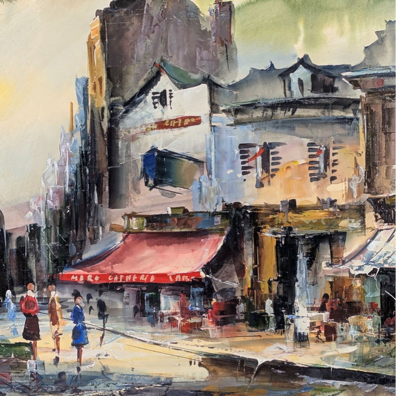 Cepo (Jean Nicol) "La Mère Catherine, Paris" Mixed Media Painting, 1975