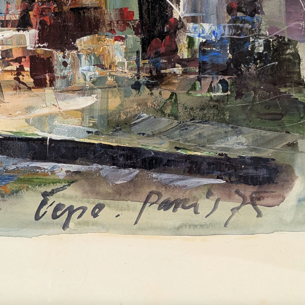 Cepo (Jean Nicol) "La Mère Catherine, Paris" Mixed Media Painting, 1975