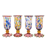 MacKenzie Childs "Molten Confetti" Set of 4 Water Goblets