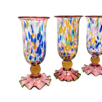 MacKenzie Childs "Molten Confetti" Set of 4 Water Goblets