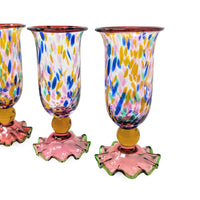 MacKenzie Childs "Molten Confetti" Set of 4 Water Goblets