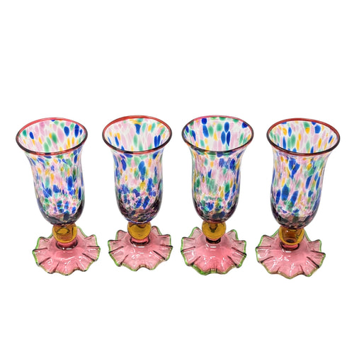 MacKenzie Childs "Molten Confetti" Set of 4 Iced Tea Glasses