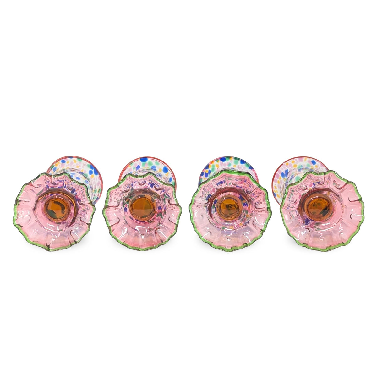 MacKenzie Childs "Molten Confetti" Set of 4 Iced Tea Glasses