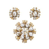 Vintage Hargo Signed Dragon’s Egg Brooch & Clip-On Earrings Set