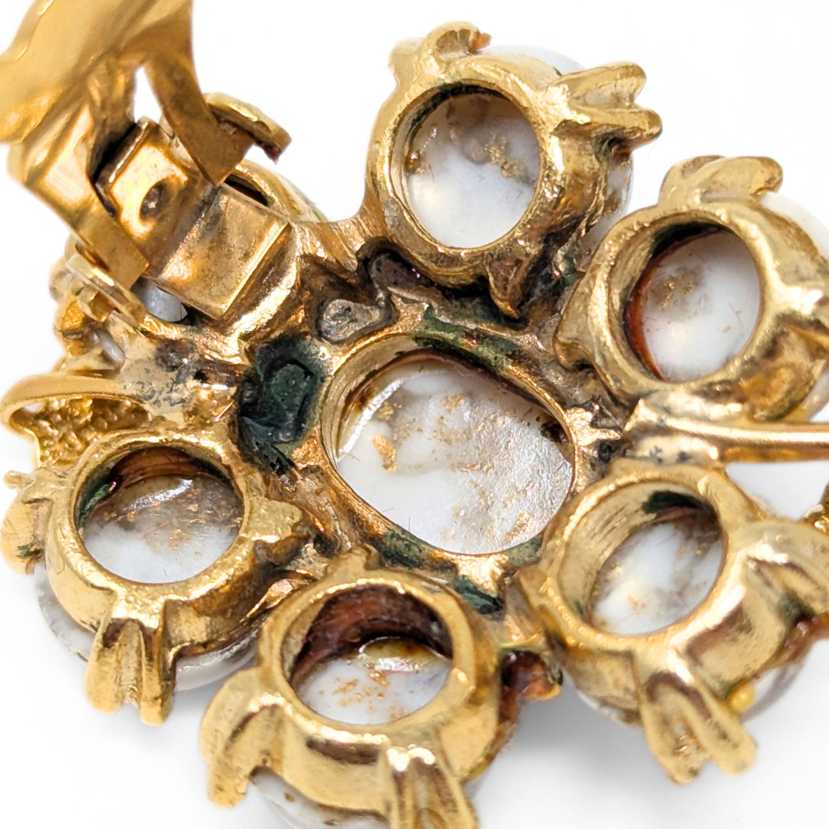 Vintage Hargo Signed Dragon’s Egg Brooch & Clip-On Earrings Set