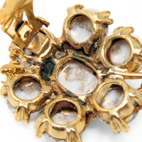 Vintage Hargo Signed Dragon’s Egg Brooch & Clip-On Earrings Set