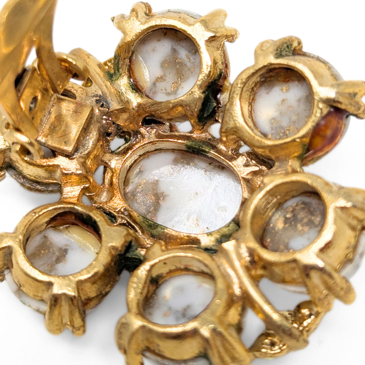 Vintage Hargo Signed Dragon’s Egg Brooch & Clip-On Earrings Set