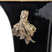 Vintage Castilian Neoclassical 14.5" Porcelain & Bronze Planters (2)