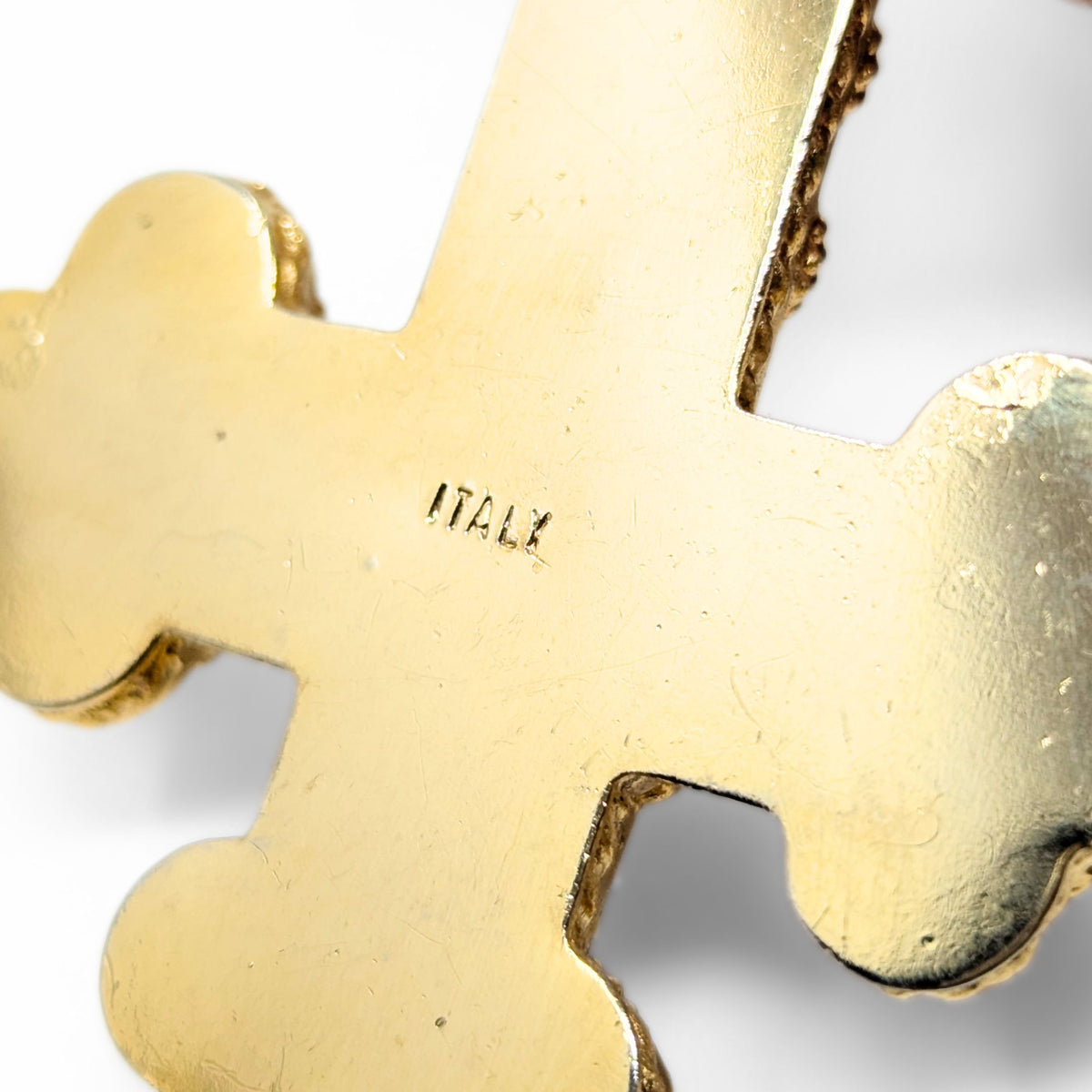 Italian Handcrafted 3” Millefiori Micro Mosaic Cross Pendant