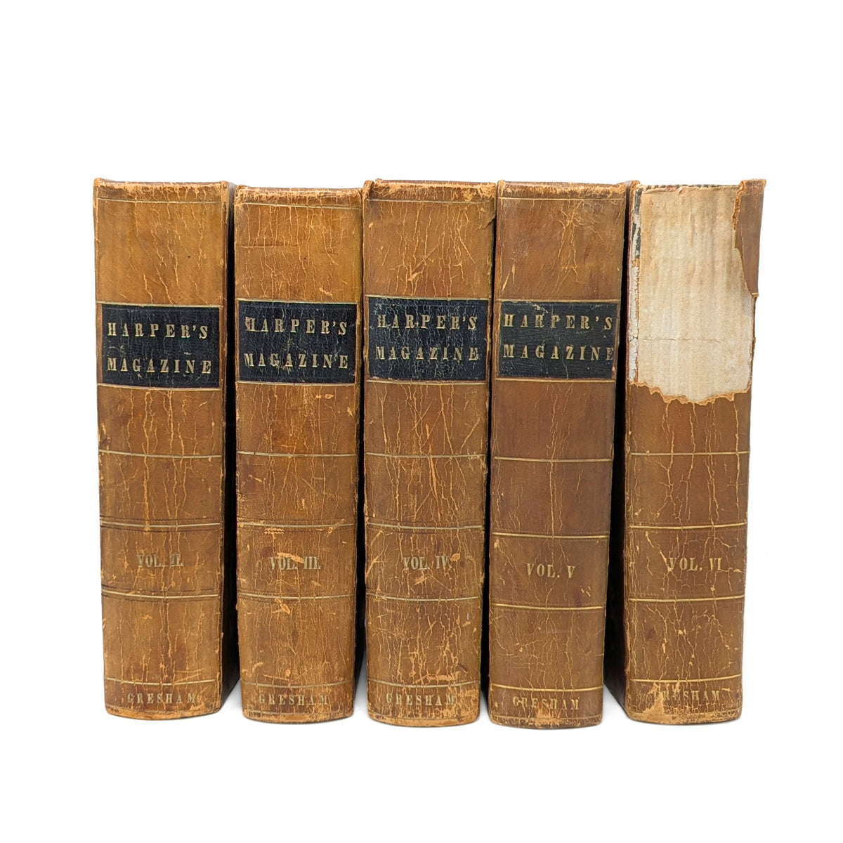 Harper's New Monthly Magazine, December 1850 - May 1853, (5) Bound Volumes