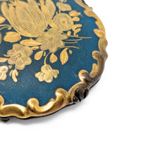 Rosenthal Handmalerei München Porcelain Floral Brooch/Pin, .935 Silver Frame