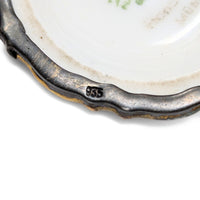 Rosenthal Handmalerei München Porcelain Floral Brooch/Pin, .935 Silver Frame