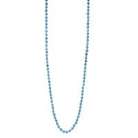 Vintage Venetian 52” Aqua Blue Foil Glass Bead Flapper Strand Necklace