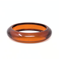 Amber Bakelite Honey Orange 8" Oval Bangle Bracelet