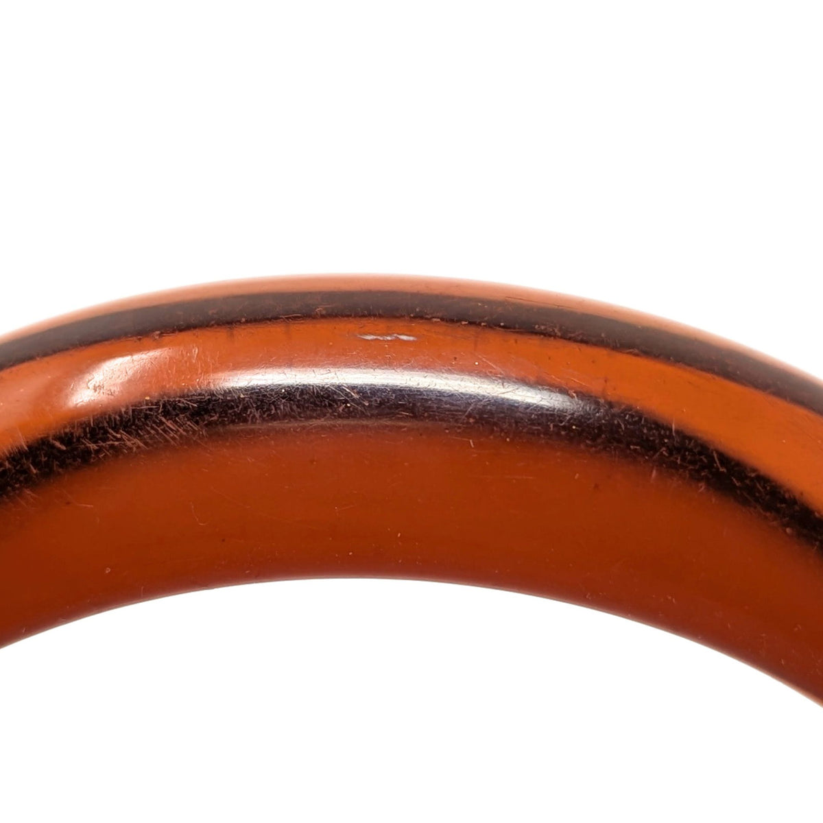 Amber Bakelite Honey Orange 8" Oval Bangle Bracelet