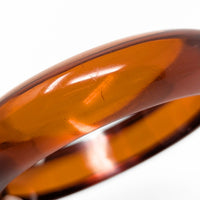 Amber Bakelite Honey Orange 8" Oval Bangle Bracelet