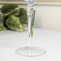 Godinger Edinburgh Cobalt Blue Cut-to-Clear Crystal Wine Hock Glasses (2) NOS