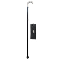 Vintage Sterling-Handled Collapsible Walking Stick with Carrying Case