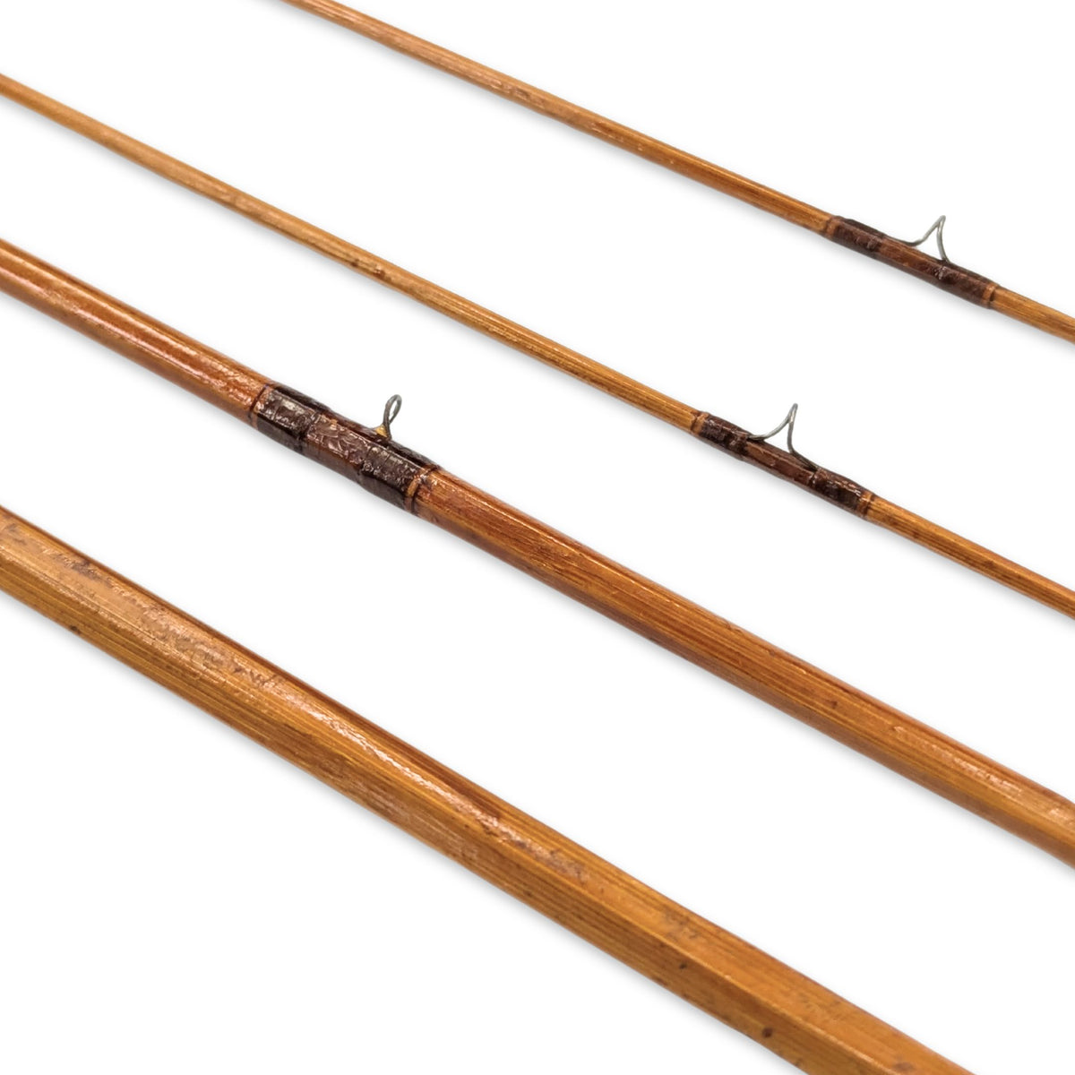 Vintage Split Bamboo 3pc Fly Fishing Rod w/ Extra Tip & Carrying Tube