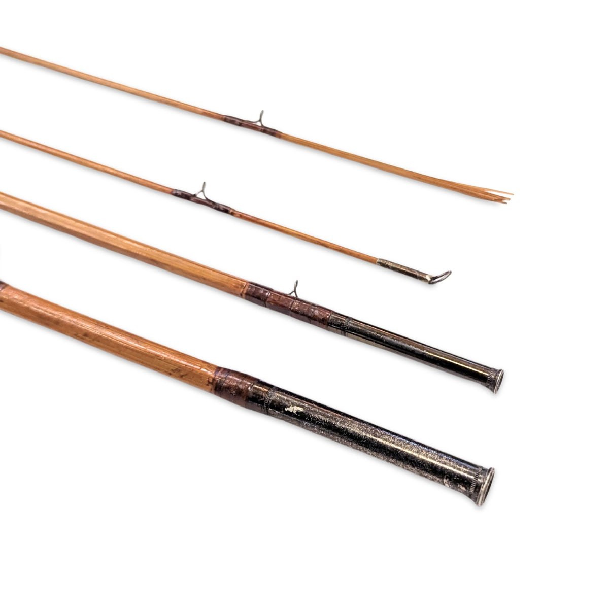 Vintage Split Bamboo 3pc Fly Fishing Rod w/ Extra Tip & Carrying Tube