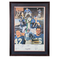 NY Giants Signed Lithograph "Giants of the Game" 175/600, 24x32 Framed, No COA