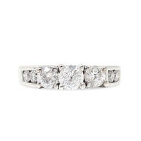 14K White Gold .65tcw 7 Diamond Engagement Ring -Size 3.75