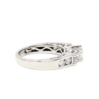 14K White Gold .65tcw 7 Diamond Engagement Ring -Size 3.75