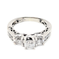 14K White Gold .65tcw 7 Diamond Engagement Ring -Size 3.75