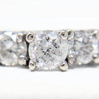 14K White Gold .65tcw 7 Diamond Engagement Ring -Size 3.75